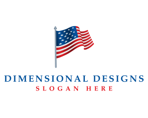 American Flag 3D logo design