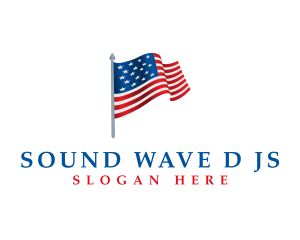 American Flag 3D logo design