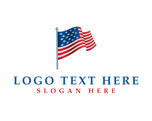 3d - American Flag 3D logo design