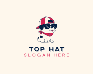 Hipster Dog Sunglass logo design