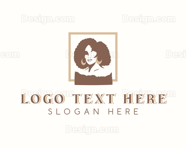 Afro Woman Beauty Logo