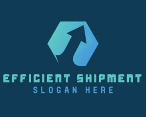 Hexagon Arrow Shipping logo design