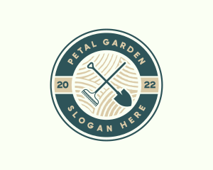 Landscaping Rake Shovel logo design