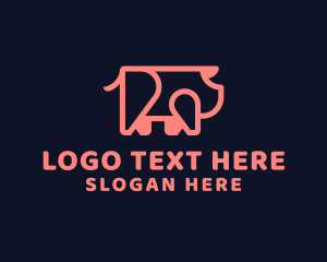 Pig Pork Meat Logo