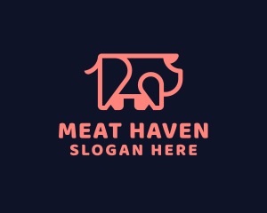 Pig Pork Meat logo design