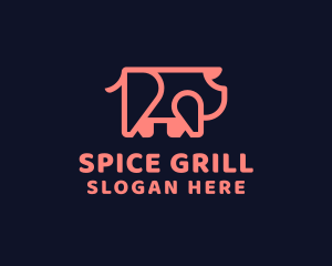 Pig Pork Meat logo design