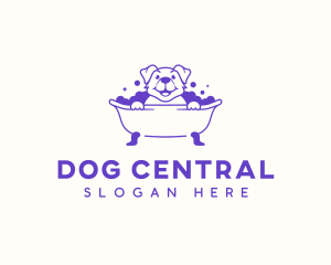 Pet Bathtub Grooming logo design