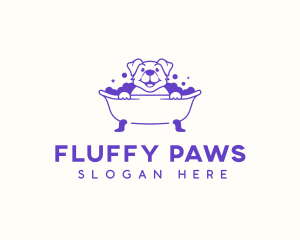 Pet Bathtub Grooming logo design