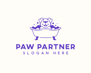 Pet Bathtub Grooming logo design