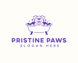 Pet Bathtub Grooming logo design