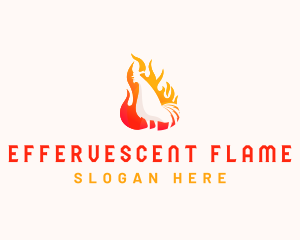 Roasted Chicken Flame logo design