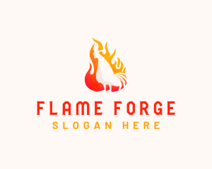 Roasted Chicken Flame logo design