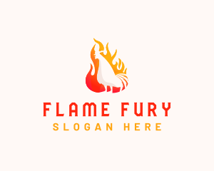 Roasted Chicken Flame logo design