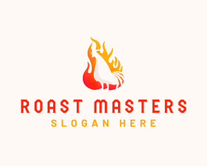 Roasted Chicken Flame logo design