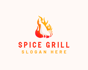 Roasted Chicken Flame logo design