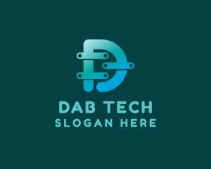 Tech Gradient Letter D logo design