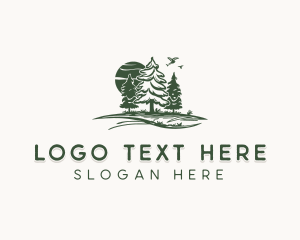 Vintage Pine Tree Forest Logo