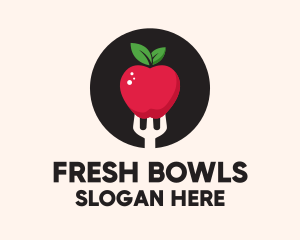 Apple Fruit Fork  logo design