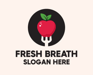 Apple Fruit Fork  logo design