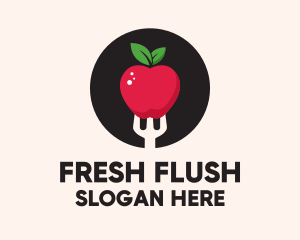 Apple Fruit Fork  logo design