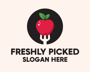 Apple Fruit Fork  logo design