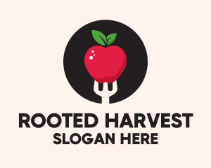 Apple Fruit Fork  logo design