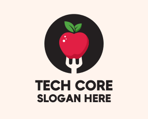 Apple Fruit Fork  logo design