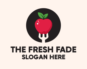 Apple Fruit Fork  logo design