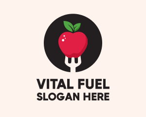 Apple Fruit Fork  logo design