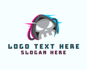 Skull Anaglyph Gaming Logo