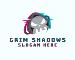 Skull Anaglyph Gaming logo design