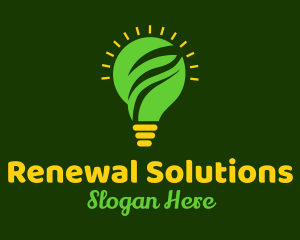 Renewable Energy Bulb logo design