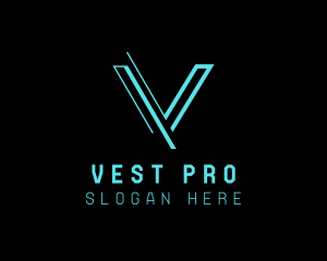 Modern Digital Letter V logo design