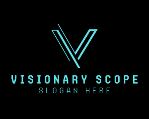 Modern Digital Letter V logo design