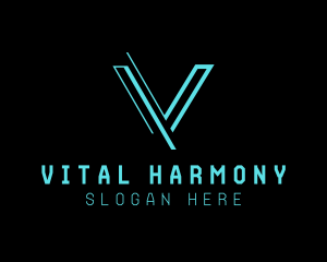 Modern Digital Letter V logo design