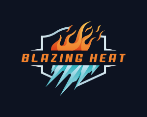 Flame Iceberg Cooling Heating logo design