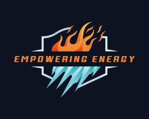 Flame Iceberg Cooling Heating logo design