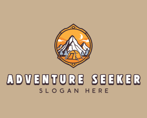 Mountain Camping Adventure logo design