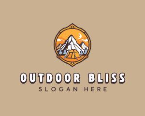 Mountain Camping Adventure logo design