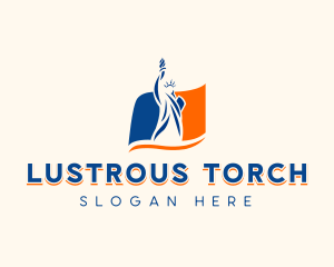 Statue Torch Flag  logo design