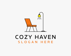 Modern Chair Lamp Furniture logo design