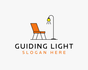 Modern Chair Lamp Furniture logo design