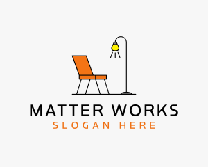 Modern Chair Lamp Furniture logo design