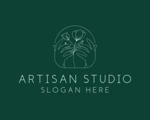 Hands Flower Spa logo design