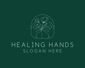 Hands Flower Spa logo design