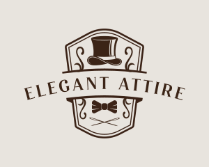 Fashion Hat Bowtie logo design