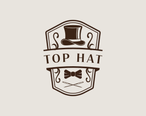 Fashion Hat Bowtie logo design