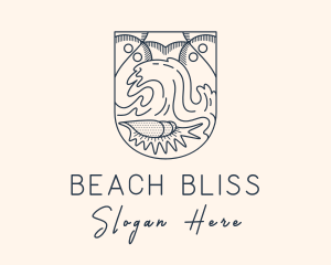 Seashell Beach Wave logo design