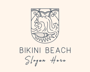 Seashell Beach Wave logo design