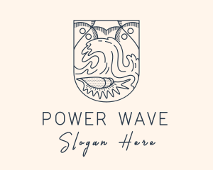 Seashell Beach Wave logo design